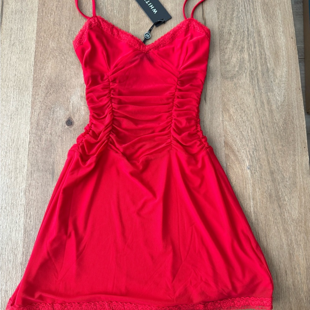 NWT White Fox Mini Red Dress